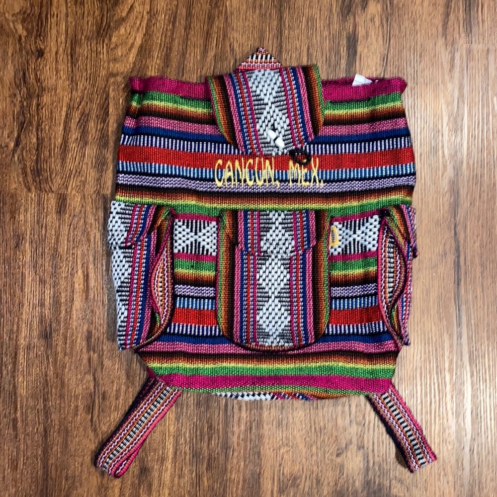 Pinzon Cancun, Mexico Multi-Colored Embroidered Backpack